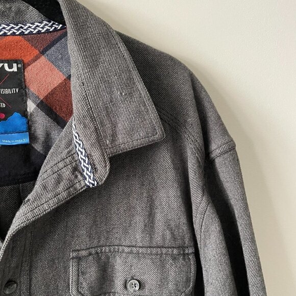 Kavu Button Up Shirt Long Sleeve Collared Casual Gray XL - Picture 4 of 9